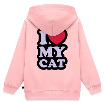 I love my cat - Ich liebe meine Katze - Kinder Premium Organic Zip Hoodie - Rosa - Hinten - AI Model Kid Female (0cm)