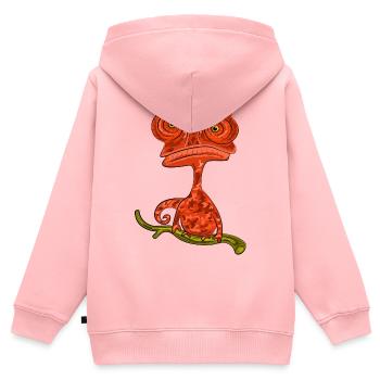 Chamaeleon Exotisch Geschenkidee - Kinder Premium Organic Zip Hoodie - Rosa - Hinten - AI Model Kid Female (0cm)