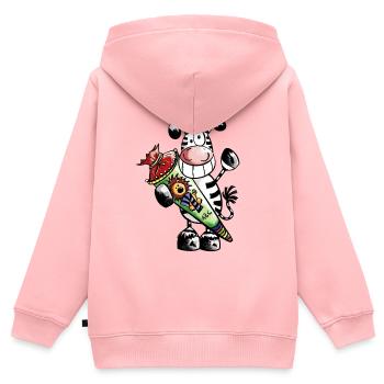 Das Schulkind Zebra - Kinder Premium Organic Zip Hoodie - Rosa - Hinten - AI Model Kid Female (0cm)