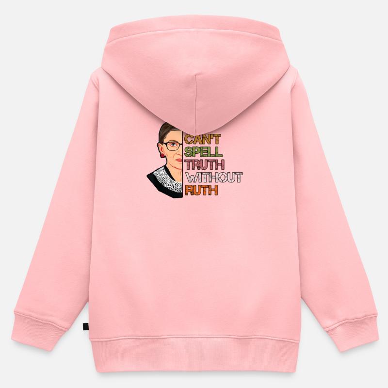 La vérité sans l’icône de Ruth - Sweat Premium à capuche zippé enfant bio - rose