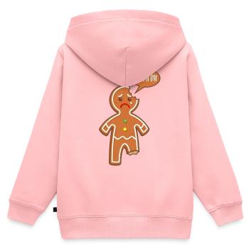 Bonhomme en pain d'épice Mimimi Mi Mi Mi Paroles drôles - Sweat Premium à capuche zippé enfant bio - rose - Dos - AI Model Kid Female (0cm)