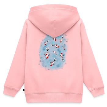 Étang de carpes koï au Japon - Sweat Premium à capuche zippé enfant bio - rose - Dos - AI Model Kid Female (0cm)