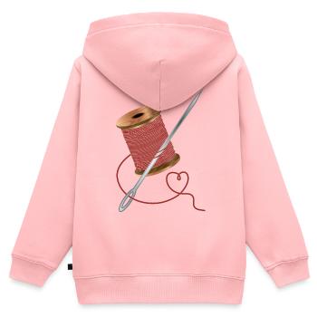 Needle and sewing thread with a lot of love - Kids Premium Organic Zip-up Hoodie - rose - Back - AI Model Kid Female (0cm)