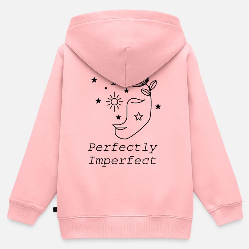 Parfaitement imparfait - Sweat Premium à capuche zippé enfant bio - rose