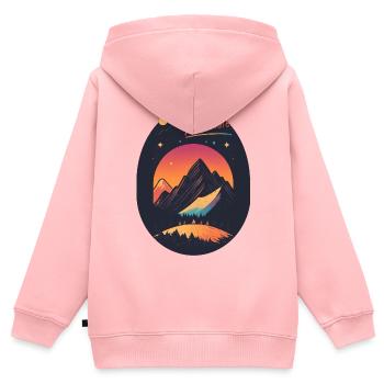 Aventure - Sweat Premium à capuche zippé enfant bio - rose - Dos - AI Model Kid Female (0cm)