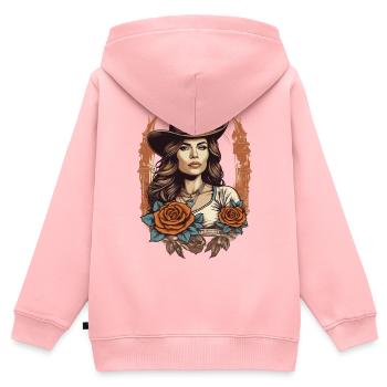 Western Girl - Kids Premium Organic Zip-up Hoodie - rose - Back - AI Model Kid Female (0cm)