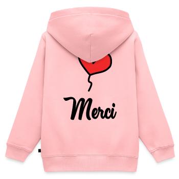 VIELEN DANK. DANKE. VIELEN DANK. JAHRESTAG. GEBURT. - Kinder Premium Organic Zip Hoodie - Rosa - Hinten - AI Model Kid Female (0cm)
