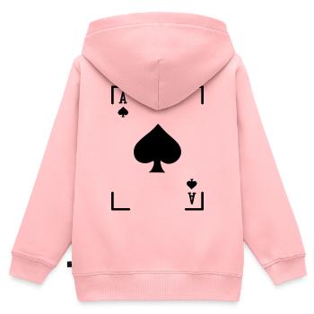 Jeu de cartes Casino Jeux de hasard Poker Loterie - Sweat Premium à capuche zippé enfant bio - rose - Dos - AI Model Kid Female (0cm)