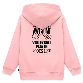 Volleyball Volleyball Volleyball - Kinder Premium Organic Zip Hoodie - Rosa - Hinten - AI Model Kid Female (0cm)