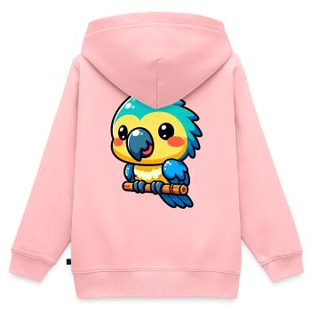 Perroquet - Sweat Premium à capuche zippé enfant bio - rose - Dos - AI Model Kid Female (0cm)