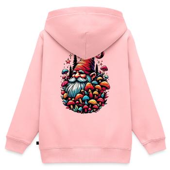 Gnom - Kinder Premium Organic Zip Hoodie - Rosa - Hinten - AI Model Kid Female (0cm)