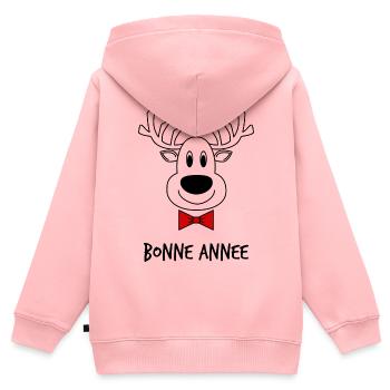 HAPPY NEW YEAR. NEW YEAR'S EVE. NEW YEAR - Kids Premium Organic Zip-up Hoodie - rose - Back - AI Model Kid Female (0cm)