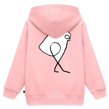 Moineau - Sweat Premium à capuche zippé enfant bio - rose - Dos - AI Model Kid Female (0cm)