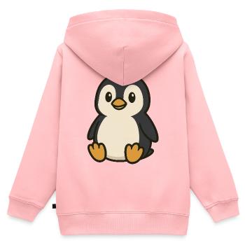 Niedlicher Cartoon-Pinguin – Arktis-Freund - Kinder Premium Organic Zip Hoodie - Rosa - Hinten - AI Model Kid Female (0cm)