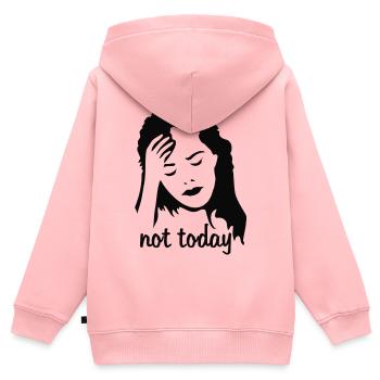  Portrait Frau mit Kopfschmerzen  - Kinder Premium Organic Zip Hoodie - Rosa - Hinten - AI Model Kid Female (0cm)