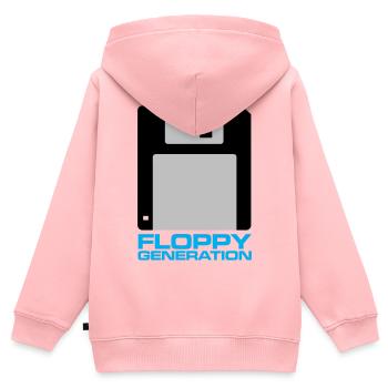 Diskette Generation 3.5 - Kinder Premium Organic Zip Hoodie - Rosa - Hinten - AI Model Kid Female (0cm)