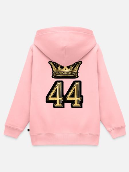 44 Zahl Krone - Kinder Premium Organic Zip Hoodie - Rosa