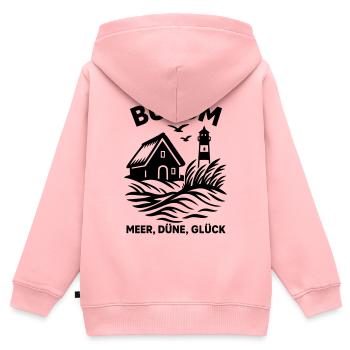 Büsum Meer Düne Glück - Kinder Premium Organic Zip Hoodie - Rosa - Hinten - AI Model Kid Female (0cm)