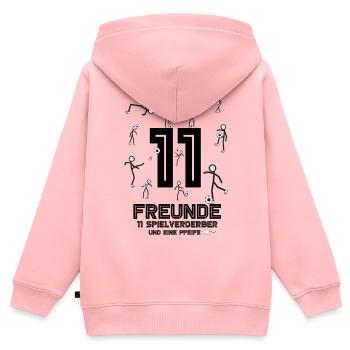 soccer - Kinder Premium Organic Zip Hoodie - Rosa - Hinten - AI Model Kid Female (0cm)
