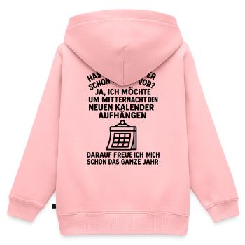 silvester kalender witz - Kinder Premium Organic Zip Hoodie - Rosa - Hinten - AI Model Kid Female (0cm)