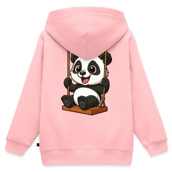 Süßer Panda auf der Schaukel Cartoon Spielplatz - Kinder Premium Organic Zip Hoodie - Rosa - Hinten - AI Model Kid Female (0cm)