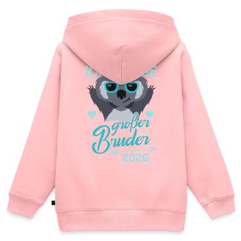 Annonce du bébé grossesse Big Brother 2026 - Sweat Premium à capuche zippé enfant bio - rose - Dos - AI Model Kid Female (0cm)