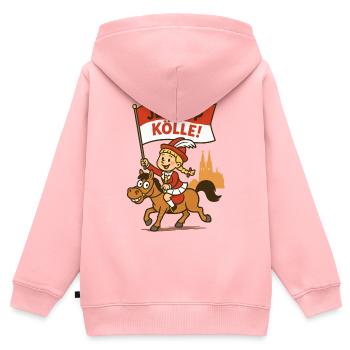 Jeck op Kölle ! Fille au carnaval - Sweat Premium à capuche zippé enfant bio - rose - Dos - AI Model Kid Female (0cm)