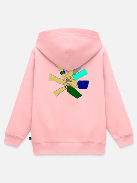 Freundschaft - Kinder Premium Organic Zip Hoodie - Rosa