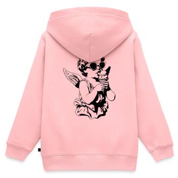 Cooler Cherub mit Sonnenbrille und Eis - Kinder Premium Organic Zip Hoodie - Rosa - Hinten - AI Model Kid Female (0cm)
