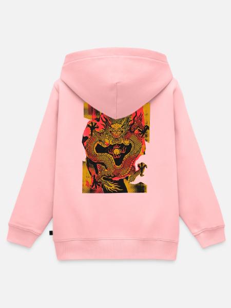 Chinesischer Drache Kunst - Kinder Premium Organic Zip Hoodie - Rosa