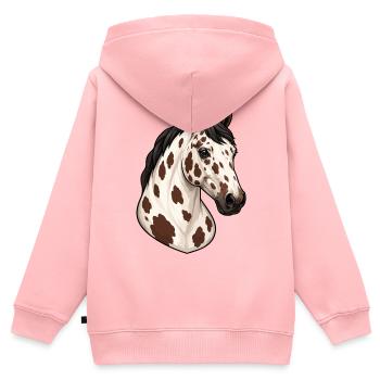 Elegantes Appaloosa-Pferdeporträt - Kinder Premium Organic Zip Hoodie - Rosa - Hinten - AI Model Kid Female (0cm)