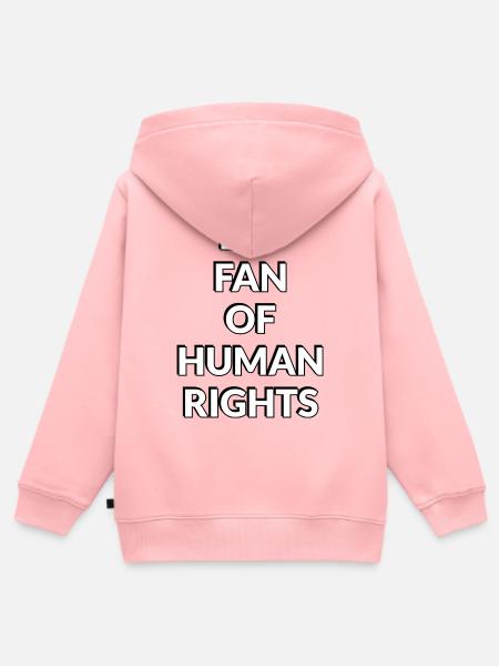 Großer Fan der Menschenrechte - Kinder Premium Organic Zip Hoodie - Rosa