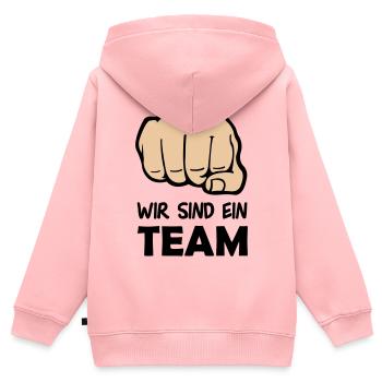 faust_team_002 - Kinder Premium Organic Zip Hoodie - Rosa - Hinten - AI Model Kid Female (0cm)