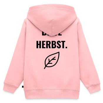 Bitte Herbst. - Kinder Premium Organic Zip Hoodie - Rosa - Hinten - AI Model Kid Female (0cm)