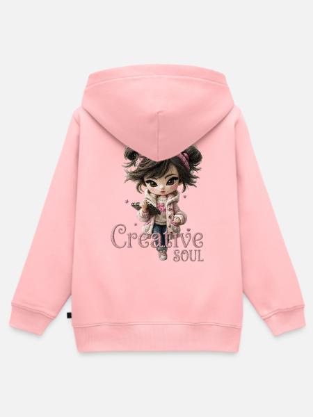 Süßes Mädchen Creative Soul Skizzenblock - Kinder Premium Organic Zip Hoodie - Rosa