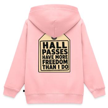 Les laissez-passer drôles pour les professeurs ont plus de liberté que moi - Sweat Premium à capuche zippé enfant bio - rose - Dos - AI Model Kid Female (0cm)