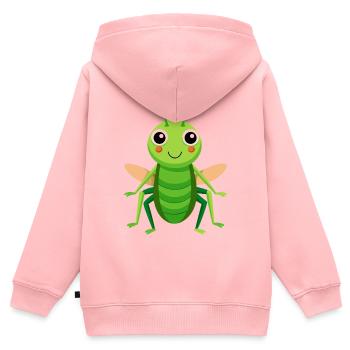 Niedlicher Cricket - Kinder Premium Organic Zip Hoodie - Rosa - Hinten - AI Model Kid Female (0cm)
