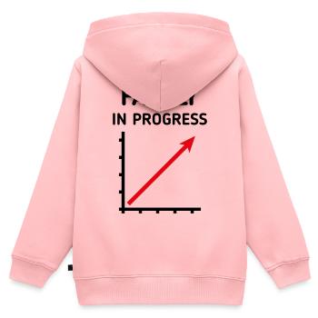 Family In Progress (Schwanger / Eltern / 2C) - Kinder Premium Organic Zip Hoodie - Rosa - Hinten - AI Model Kid Female (0cm)