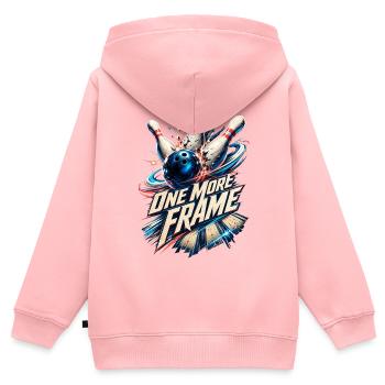 One More Frame Bowling - Kinder Premium Organic Zip Hoodie - Rosa - Hinten - AI Model Kid Female (0cm)