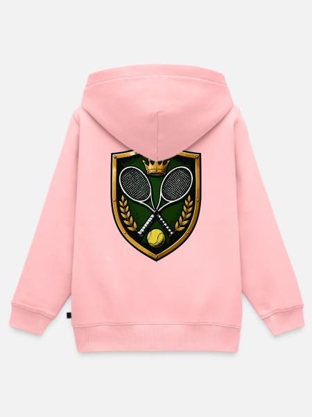 Tennis Wappen - Kinder Premium Organic Zip Hoodie - Rosa
