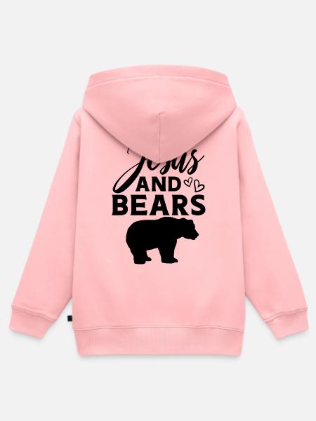 Bär Jesus Spruch - Kinder Premium Organic Zip Hoodie - Rosa