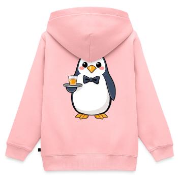 Pinguin-Kellner - Kinder Premium Organic Zip Hoodie - Rosa - Hinten - AI Model Kid Female (0cm)
