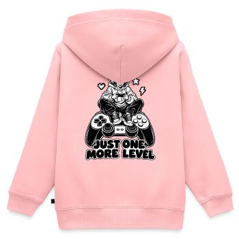 Nur noch ein Level – Gamer auf einem riesigen Controller - Kinder Premium Organic Zip Hoodie - Rosa - Hinten - AI Model Kid Female (0cm)