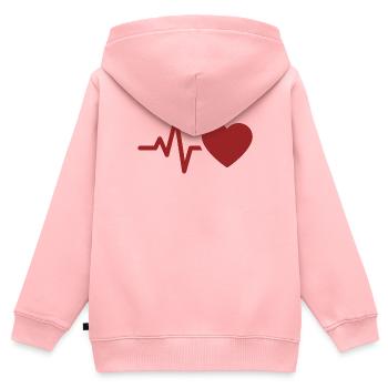 Herzschlag EKG | Liebe zur Medizin Symbol - Kinder Premium Organic Zip Hoodie - Rosa - Hinten - AI Model Kid Female (0cm)