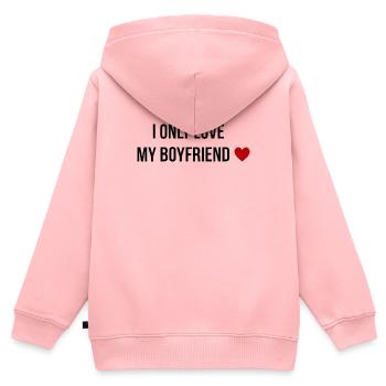 Ich liebe nur meinen Freund - Kinder Premium Organic Zip Hoodie - Rosa - Hinten - AI Model Kid Female (0cm)