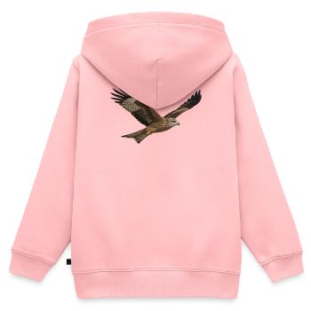 Milvum noir Milvus Migrans - Sweat Premium à capuche zippé enfant bio - rose - Dos - AI Model Kid Female (0cm)