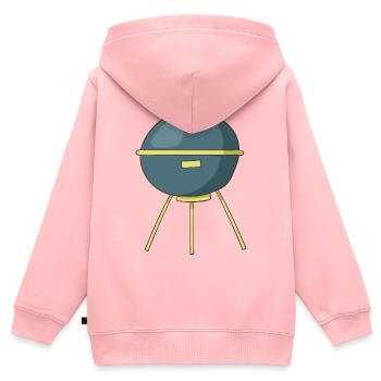 Barbecue - Sweat Premium à capuche zippé enfant bio - rose - Dos - AI Model Kid Female (0cm)