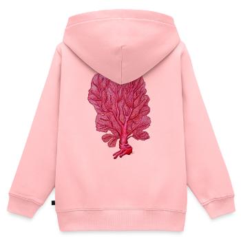 Corail - Venus Coral red - Coral Sea fans - Kids Premium Organic Zip-up Hoodie - rose - Back - AI Model Kid Female (0cm)
