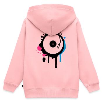 Turntable Graffiti - Kinder Premium Organic Zip Hoodie - Rosa - Hinten - AI Model Kid Female (0cm)