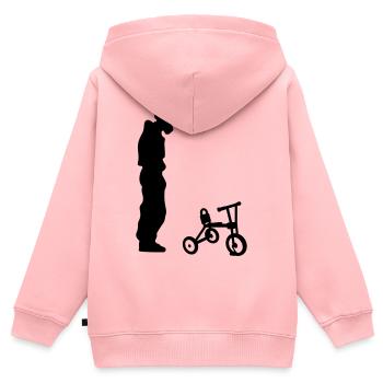 biker - Kids Premium Organic Zip-up Hoodie - rose - Back - AI Model Kid Female (0cm)